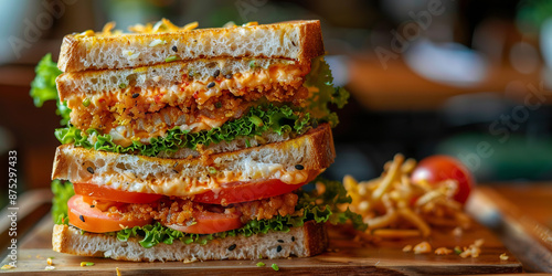 Katsu sando on the table photo