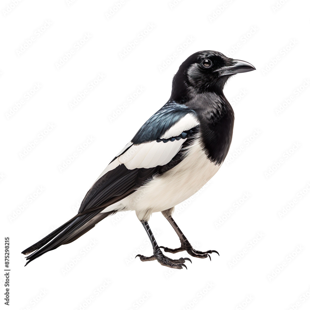 Obraz premium Magpie isolated on transparent background