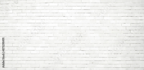 White Brick Wall Panorama, Textured Background