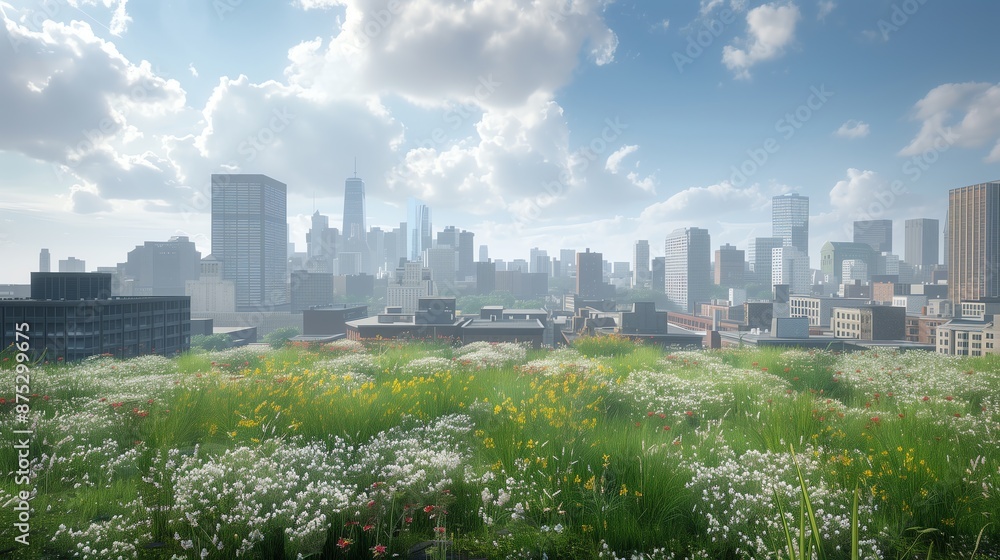Naklejka premium Combating Urban Heat: High-Tech Solutions for Climate Resilient Cities