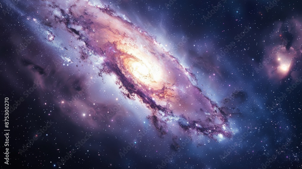 Obraz premium Deep space simulation viewed through a powerful telescope