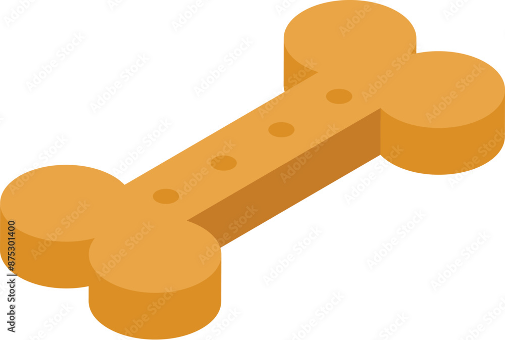 Dog treat bone lying isolated, perfect for pet food or animal care projects Dog treat bone lying isolated, perfect for pet food or animal care projects