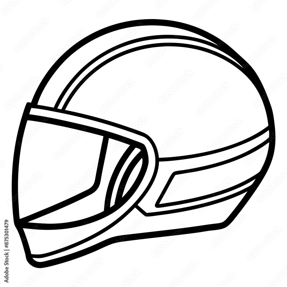Fototapeta premium helmet outline coloring book page line art illustration digital drawing