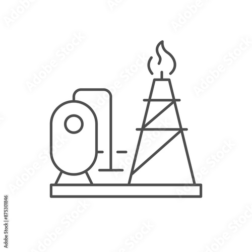 Gas rig line outline icon