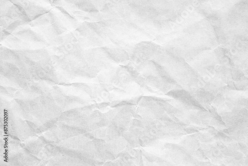 Abstract white crumpled and creased recycle craft paper texture background