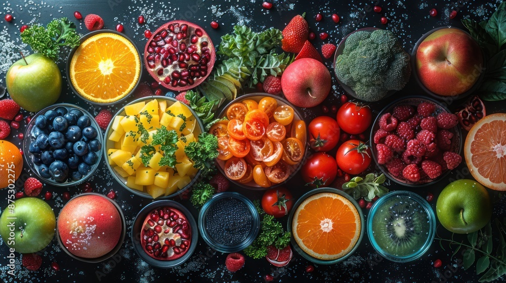 Rainbow of Fresh Fruits and Vegetables Rainbow of Fresh Fruits and Vegetables