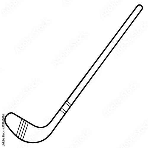 hockey stick outline coloring book page line art illustration digital drawing