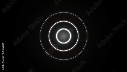 Radio waves heartbeat and pulse rate signal animation and looping circle background.