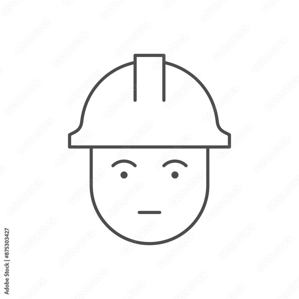 Builder or worker line outline icon Builder or worker line outline icon