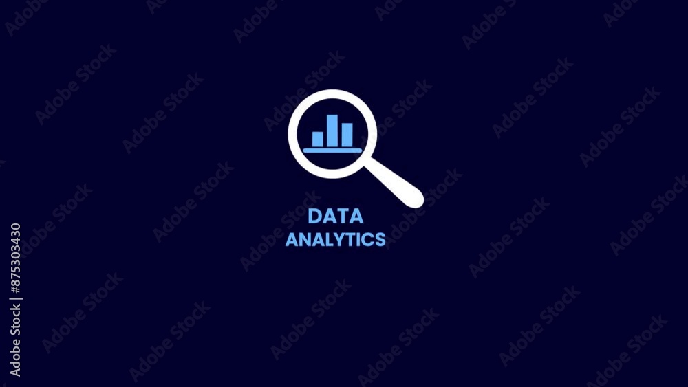 Data analytics logo icon, data analytics under magnifier flat, analysis icon. Data analytics logo icon, data analytics under magnifier flat, analysis icon.
