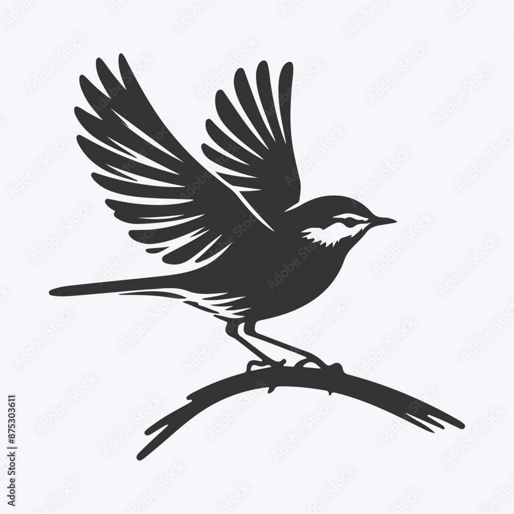 Fototapeta premium Captivating Wagtail Silhouette, Graceful Beauty in Nature's Dance