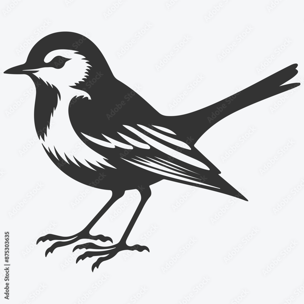 Fototapeta premium Captivating Wagtail Silhouette, Graceful Beauty in Nature's Dance