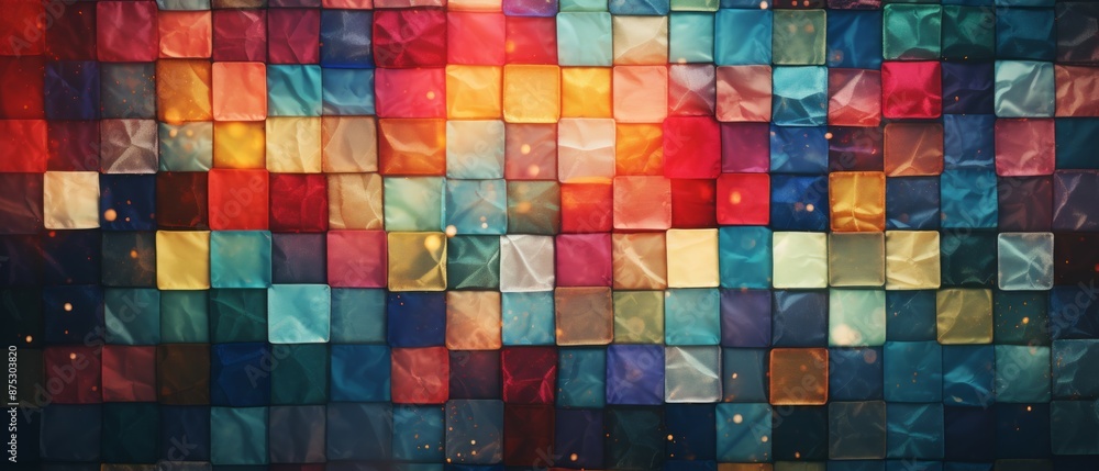 Patchwork Material Structure Background - Generative AI Patchwork Material Structure Background - Generative AI