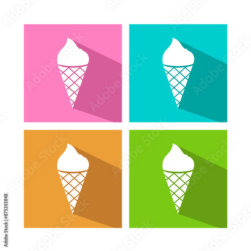 logotype of ice cream. Vector logo of summer dessert