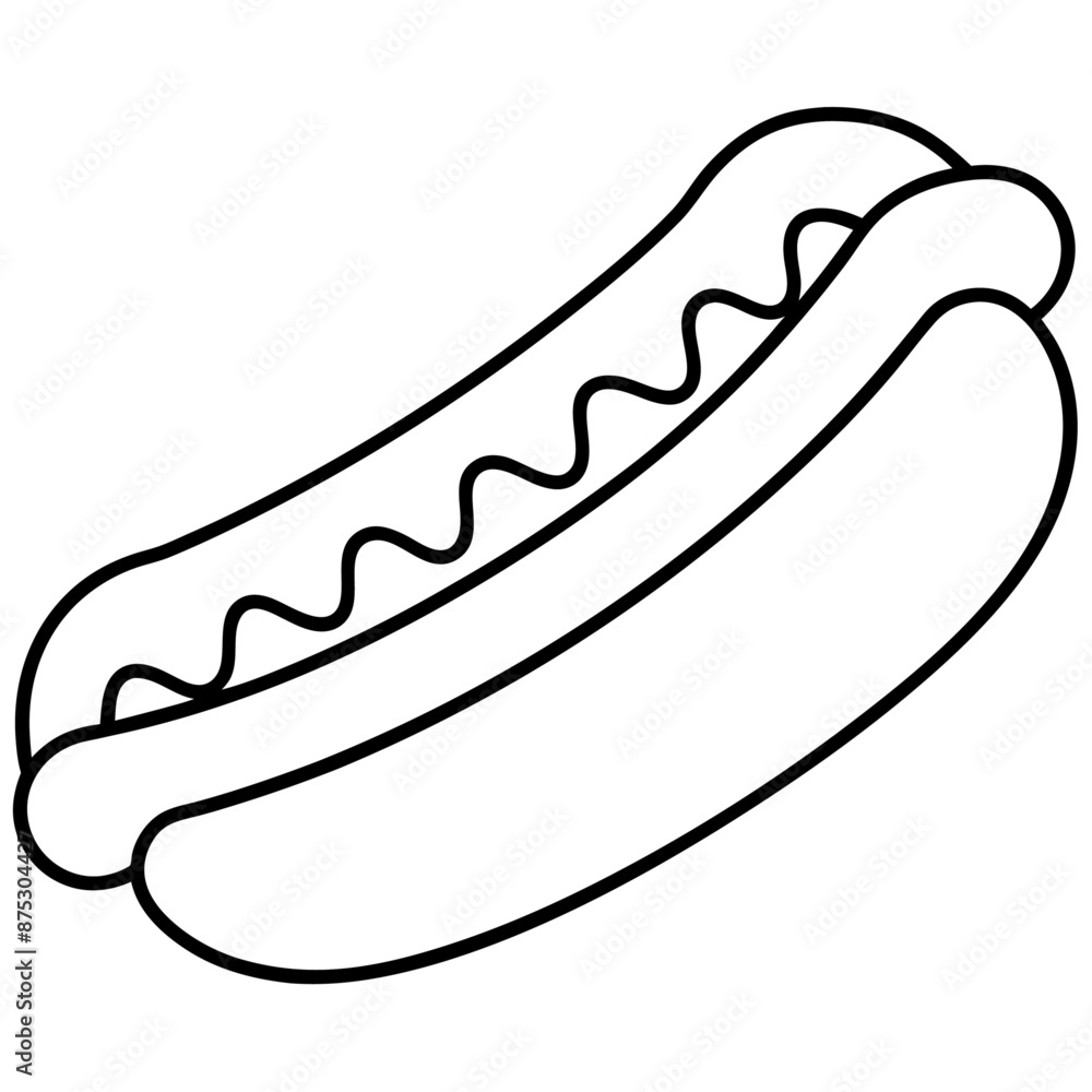 hot dog outline coloring book page line art illustration digital drawing hot dog outline coloring book page line art illustration digital drawing