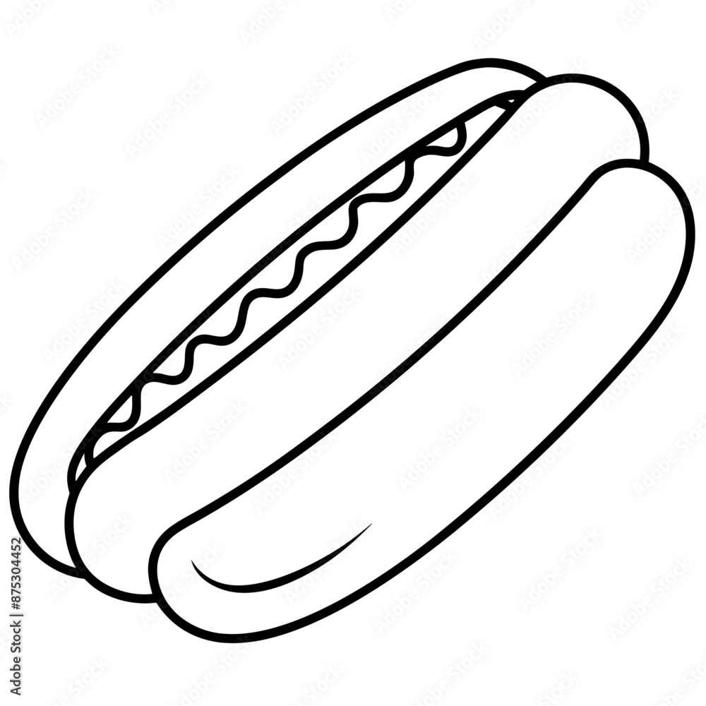 hot dog outline coloring book page line art illustration digital drawing hot dog outline coloring book page line art illustration digital drawing