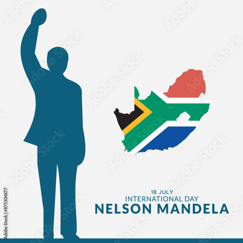 international Nelson Mandela day, South Africa flag and map concept ,18th of July, flag vector illustration, vector illustration.