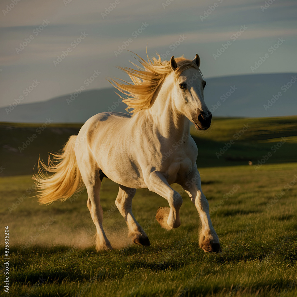 Obraz premium running horse in the field