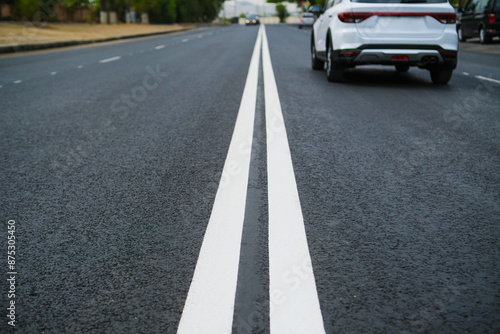 Wallpaper Mural Asphalt highway with road markings lines Torontodigital.ca