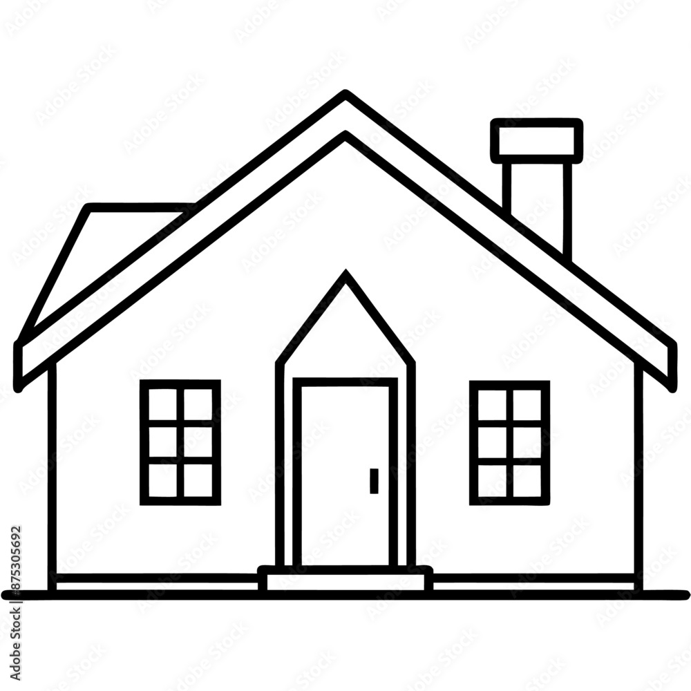 house outline coloring book page line art illustration digital drawing house outline coloring book page line art illustration digital drawing