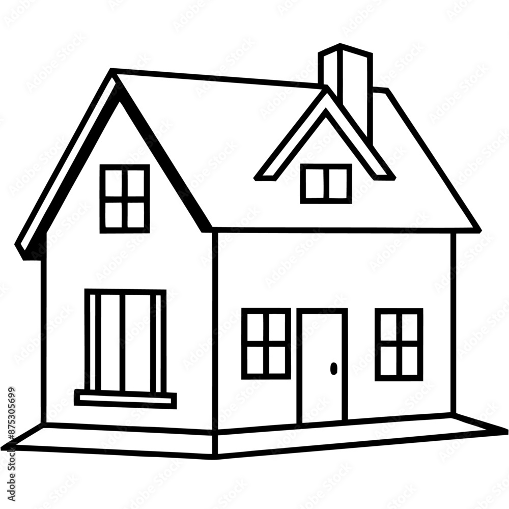 house outline coloring book page line art illustration digital drawing house outline coloring book page line art illustration digital drawing