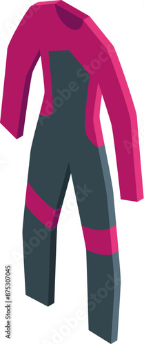 Professional wetsuit for diving, surfing, windsurfing, kitesurfing and other extreme water sports isometric icon