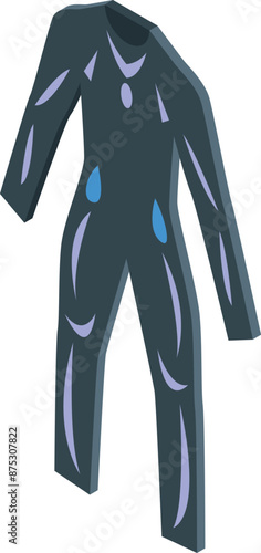 Diving suit showing muscular body structure on white background