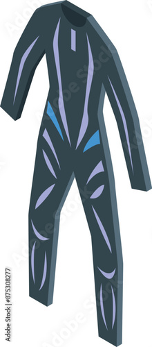 Professional diving suit with blue stripes for diving in the sea or ocean