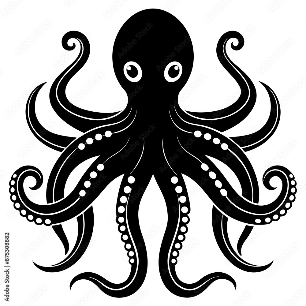 Common octopus goes icon vector illustration. Common octopus goes icon vector illustration.