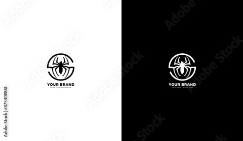 Spider letter s logo. Spider icon, S, line. Creative design, graphic vector illustration