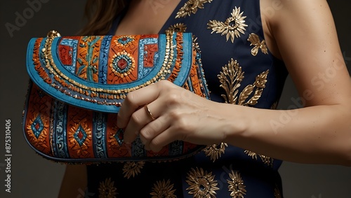 A fashion collection featuring clutch bags inspired by global cultures and traditions ai_generated