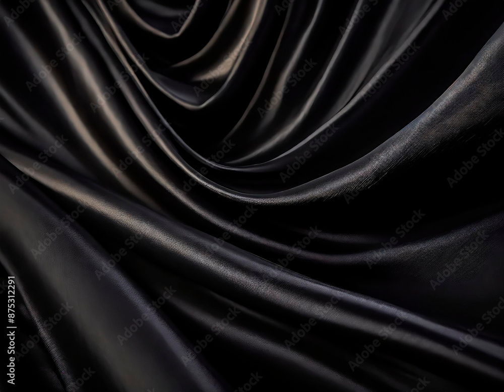 Fototapeta premium Luxury satin textile black background