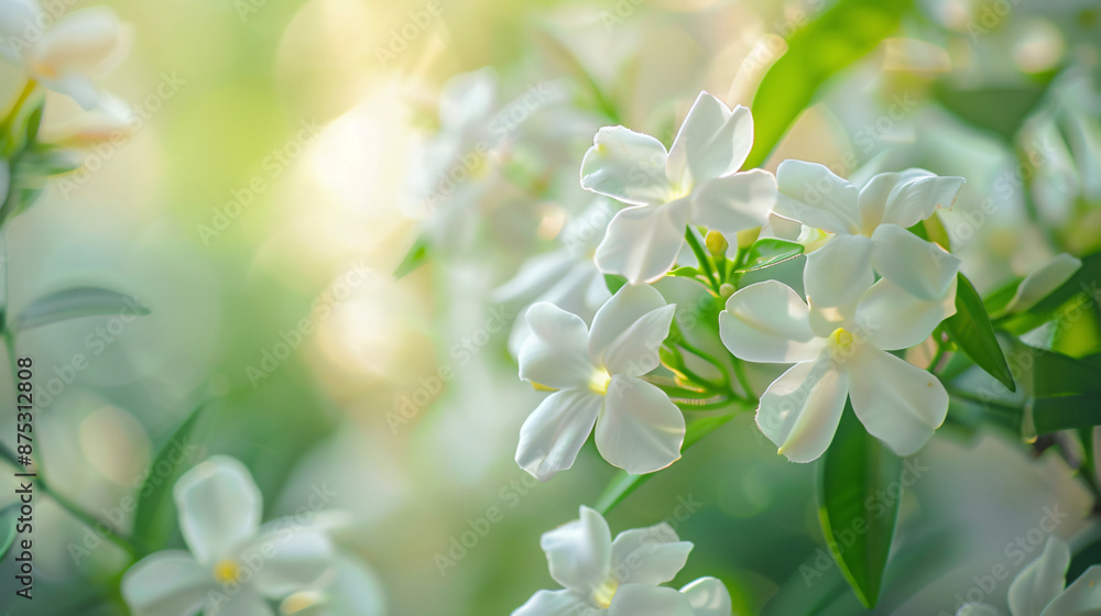 Serene White Jasmine Blooms. Serene White Jasmine Blooms.
