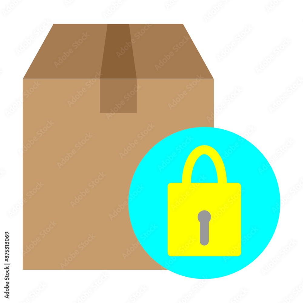 Lock (for secure deliveries) Vector Flat Icon Design Lock (for secure deliveries) Vector Flat Icon Design