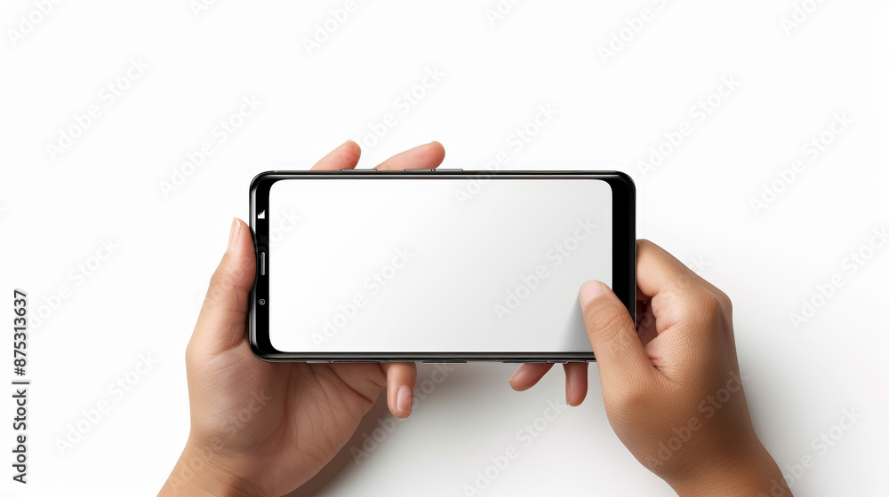 hand holding smart phone, mockup, empty screen hand holding smart phone, mockup, empty screen