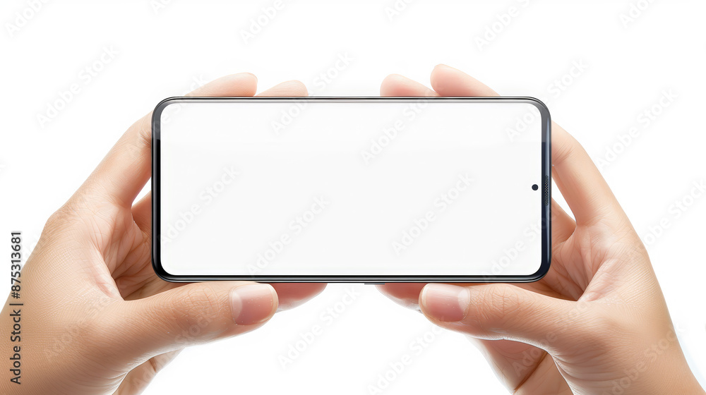 hand holding smart phone, mockup, empty screen hand holding smart phone, mockup, empty screen