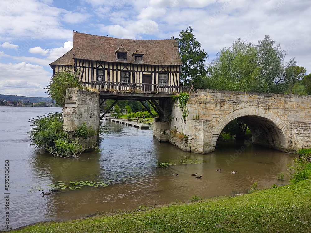 The old mill on the river Seine, Vernon-Giverny, France