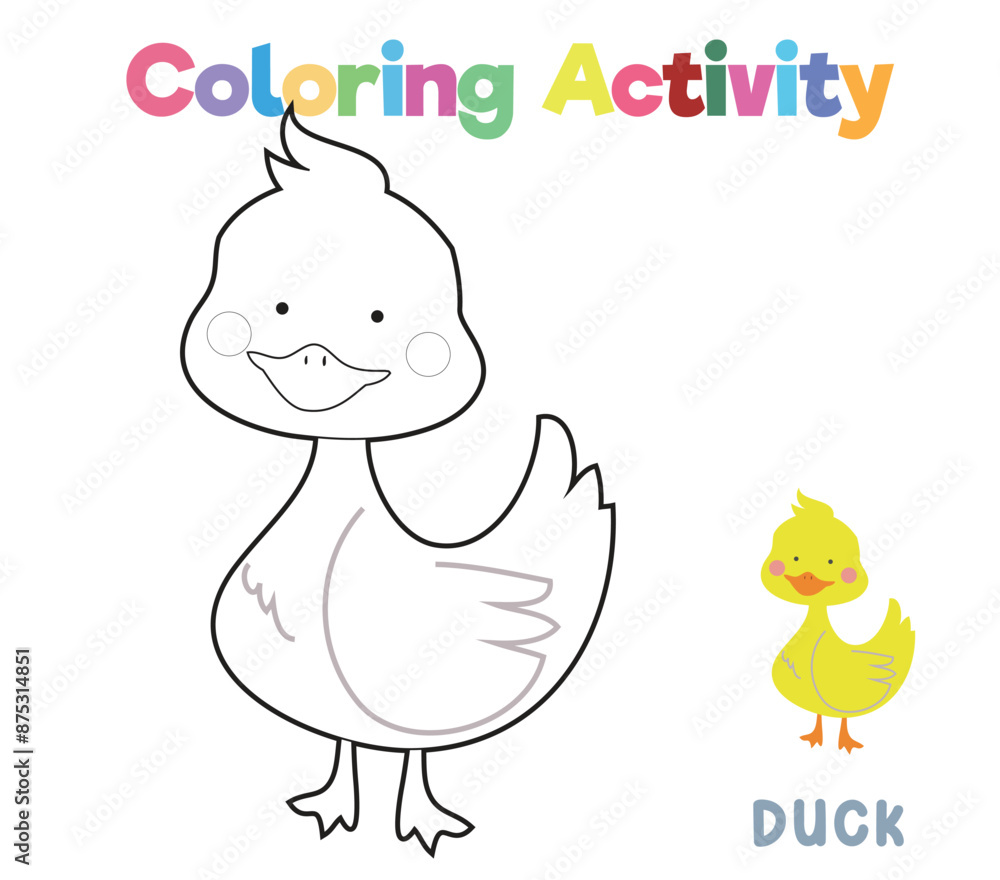 Coloring worksheet page. Coloring animal activity page. Educational ...