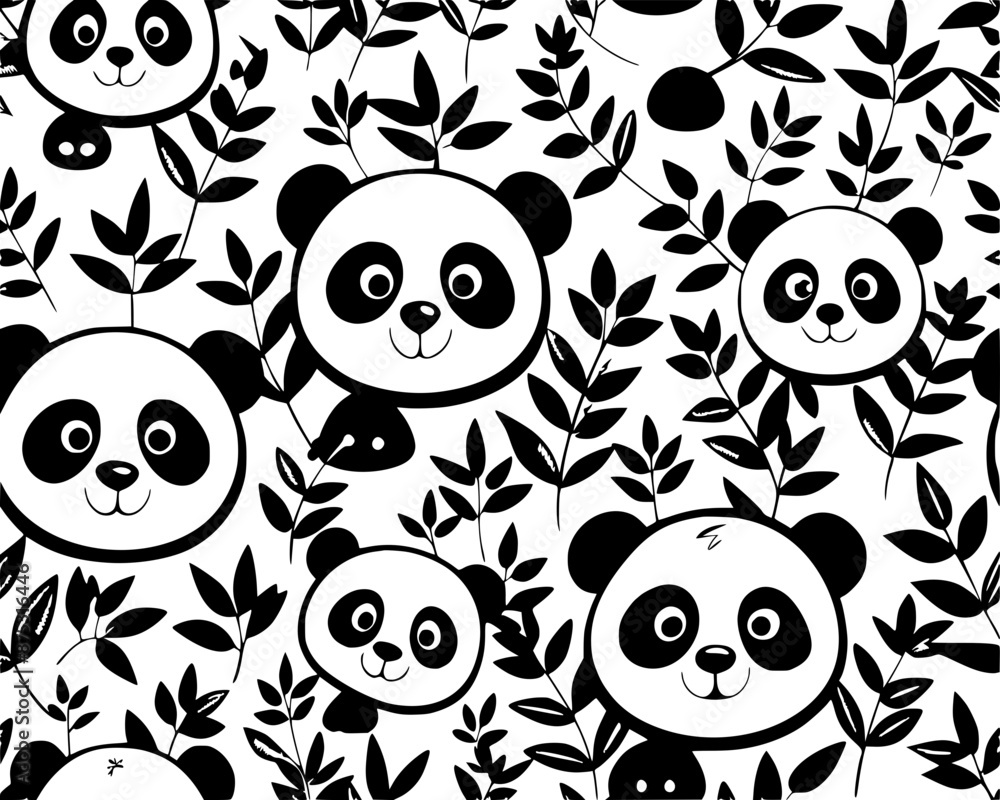 cute panda seamless pattern design cute panda seamless pattern design
