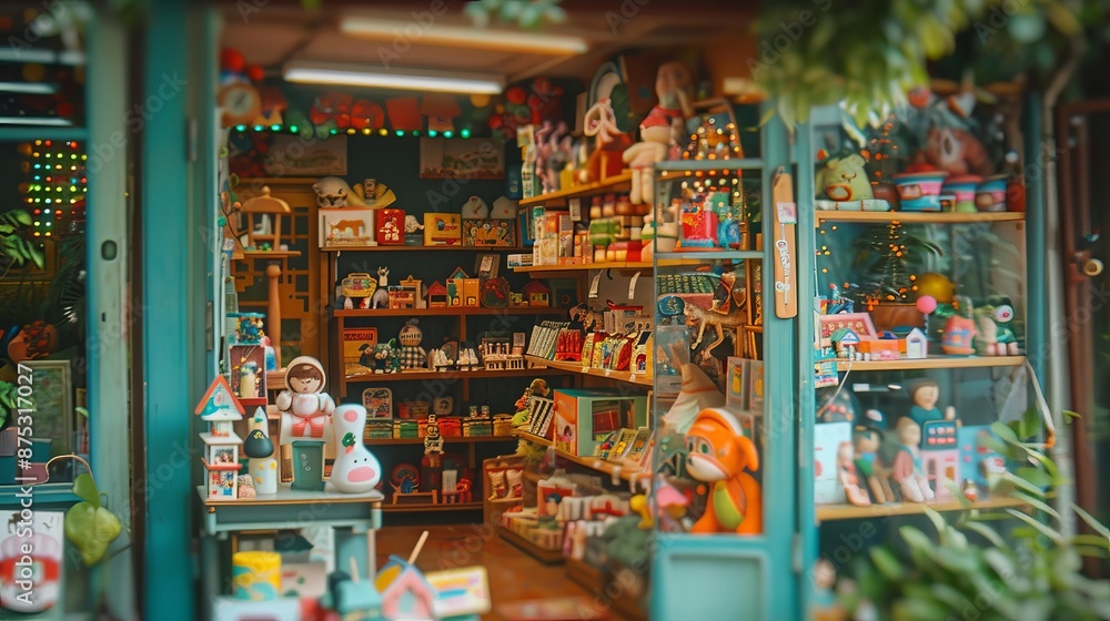 Toy shops with whimsical displays AI generated illustration Toy shops with whimsical displays AI generated illustration