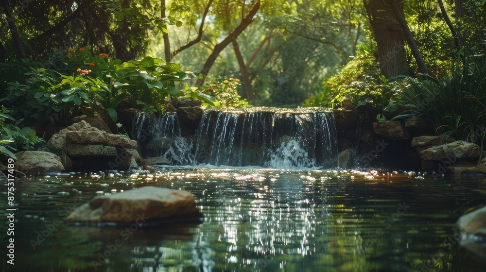 Tranquil scenes of serene landscapes with calming water features AI generated illustration Tranquil scenes of serene landscapes with calming water features AI generated illustration