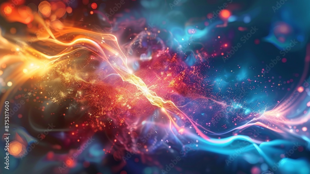Transparent layers of glowing energy in a vibrant display AI generated illustration Transparent layers of glowing energy in a vibrant display AI generated illustration