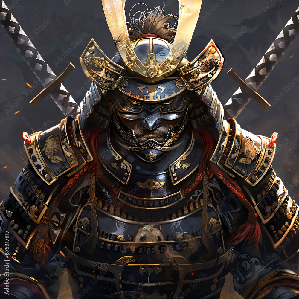 Samurai Warrior in Full Armor. Samurai Warrior in Full Armor.