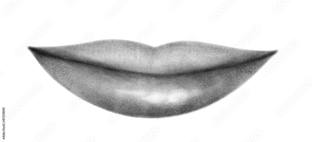 Mouth, lips, emotions, chalk tattoo illustration isolated on white background Mouth, lips, emotions, chalk tattoo illustration isolated on white background