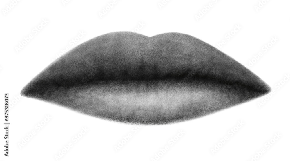 Mouth, lips, emotions, chalk tattoo illustration isolated on white background Mouth, lips, emotions, chalk tattoo illustration isolated on white background