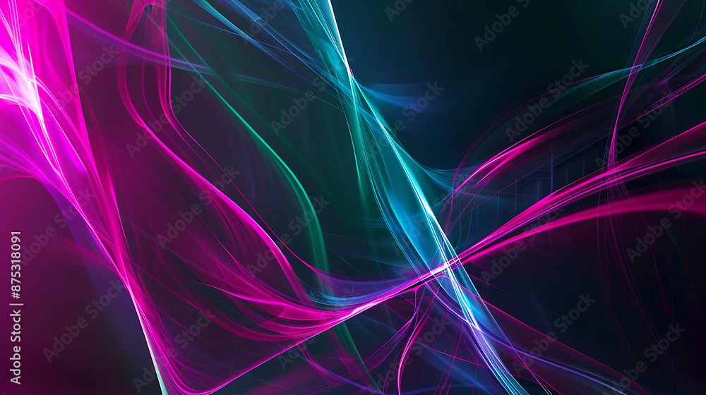 Neon Pink and Blue Light Waves Neon Pink and Blue Light Waves