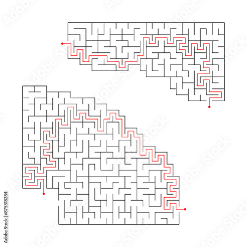 Puzzle game. labyrinth for children - Find the way out. Vector illustration