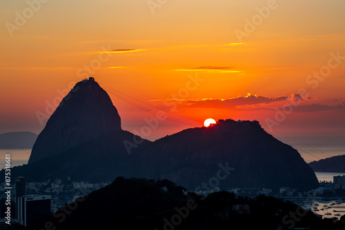 sunrise over the Sugarloaf mountain in Rio de Janeiro