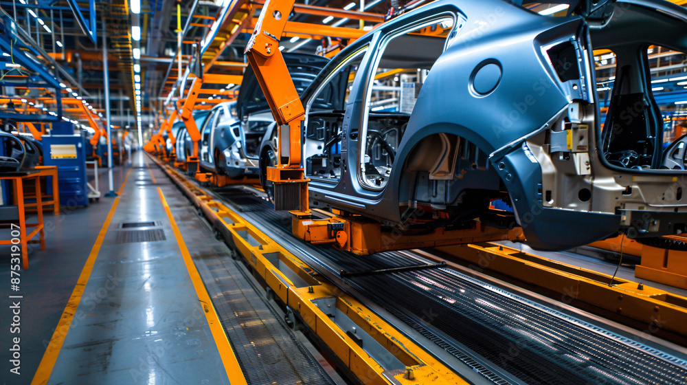 Car Assembly Line in a Modern Factory. Car Assembly Line in a Modern Factory.