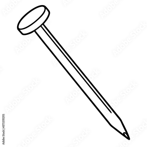 nail outline coloring book page line art illustration digital drawing